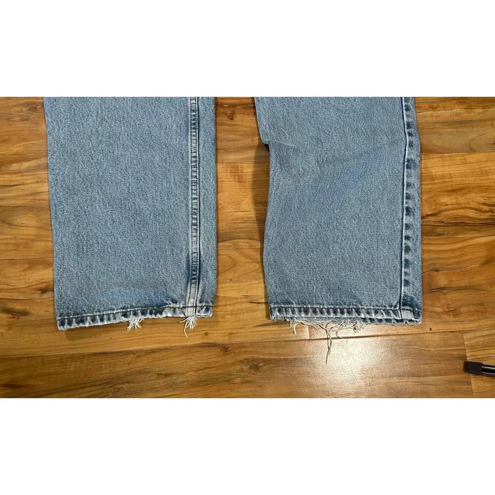 Vintage 90s Levi’s 550 Relaxed Fit Tapered Leg Jeans 38x34 Light Wash Distressed